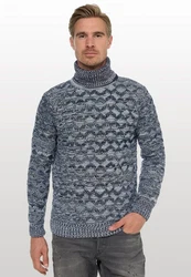Rusty Neal Strickpullover Grau/Dunkelblau