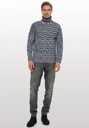 Rusty Neal Strickpullover Grau/Dunkelblau