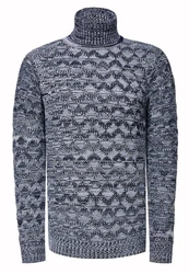 Rusty Neal Strickpullover Grau/Dunkelblau