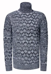 Rusty Neal Strickpullover Grau/Dunkelblau
