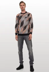 Rusty Neal Strickpullover Braun/Beige/Grau/Gelb/Orange/Mischfarben/Rosa