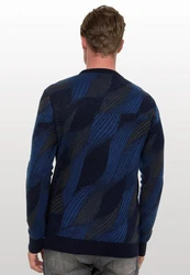 Rusty Neal Strickpullover Blau/Dunkelblau