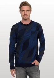 Rusty Neal Strickpullover Blau/Dunkelblau