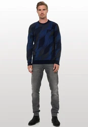 Rusty Neal Strickpullover Blau/Dunkelblau