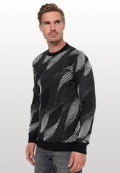 Rusty Neal Strickpullover Grau/Schwarz/Dunkelgrau/Braun/Silber