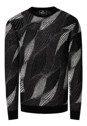 Rusty Neal Strickpullover Grau/Schwarz/Dunkelgrau/Braun/Silber