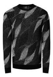 Rusty Neal Strickpullover Grau/Schwarz/Dunkelgrau/Braun/Silber