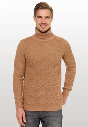 Rusty Neal Rollkragenpullover Braun/Beige