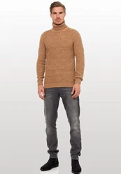 Rusty Neal Rollkragenpullover Braun/Beige
