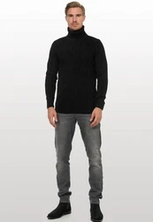 Rusty Neal Rollkragenpullover Schwarz