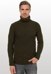 Rusty Neal Rollkragenpullover Dunkelgrün/Grün