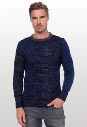 Rusty Neal Strickpullover Blau/Dunkelblau/Hellblau