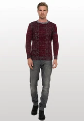 Rusty Neal Strickpullover Dunkelrot/Bordeaux