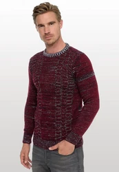 Rusty Neal Strickpullover Dunkelrot/Bordeaux