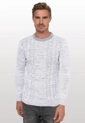 Rusty Neal Strickpullover Grau/Weiß/Creme