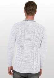 Rusty Neal Strickpullover Grau/Weiß/Creme