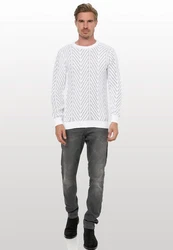 Rusty Neal Strickpullover Weiß/Creme/Grau