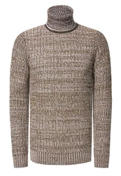 Rusty Neal Rollkragenpullover Beige/Braun/Grau/Dunkelrot