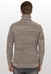 Rusty Neal Rollkragenpullover Beige/Braun/Grau/Dunkelrot