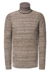 Rusty Neal Rollkragenpullover Beige/Braun/Grau/Dunkelrot