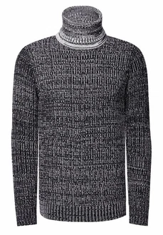 Rusty Neal Rollkragenpullover Dunkelgrau/Schwarz/Grau/Dunkelblau/Hellgrau