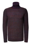 Rusty Neal Rollkragenpullover Dunkelrot/Lila/Bordeaux