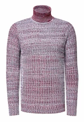 Rusty Neal Rollkragenpullover Dunkelrot/Lila/Bordeaux/Dunkelblau
