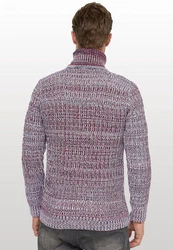 Rusty Neal Rollkragenpullover Dunkelrot/Lila/Bordeaux/Dunkelblau
