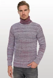 Rusty Neal Rollkragenpullover Dunkelrot/Lila/Bordeaux/Dunkelblau
