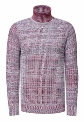 Rusty Neal Rollkragenpullover Dunkelrot/Lila/Bordeaux/Dunkelblau