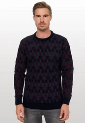 Rusty Neal Strickpullover Dunkelrot/Lila/Dunkelblau/Mischfarben/Braun
