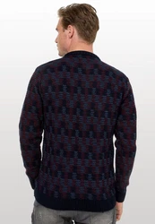 Rusty Neal Strickpullover Dunkelrot/Lila/Dunkelblau/Mischfarben/Braun