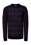Rusty Neal Strickpullover Dunkelrot/Lila/Dunkelblau/Mischfarben/Braun