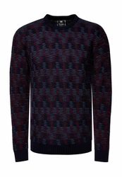 Rusty Neal Strickpullover Dunkelrot/Lila/Dunkelblau/Mischfarben/Braun