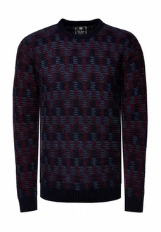 Rusty Neal Strickpullover Dunkelrot/Lila/Dunkelblau/Mischfarben/Braun