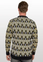 Rusty Neal Strickpullover Braun/Mischfarben/Grau/Gelb