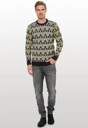 Rusty Neal Strickpullover Braun/Mischfarben/Grau/Gelb