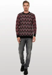 Rusty Neal Strickpullover Dunkelrot/Bordeaux/Rot