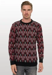 Rusty Neal Strickpullover Dunkelrot/Bordeaux/Rot