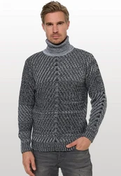 Rusty Neal Strickpullover Dunkelblau/Grau/Dunkelgrau
