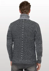 Rusty Neal Strickpullover Dunkelblau/Grau/Dunkelgrau