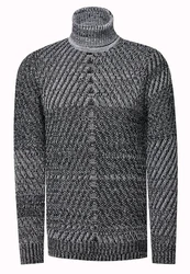Rusty Neal Strickpullover Dunkelblau/Grau/Dunkelgrau