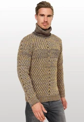 Rusty Neal Strickpullover Beige/Braun/Khaki/Gelb