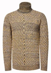 Rusty Neal Strickpullover Beige/Braun/Khaki/Gelb