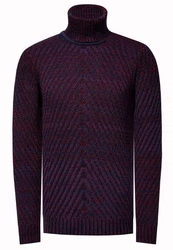 Rusty Neal Strickpullover Dunkelrot/Dunkelblau/Bordeaux/Lila