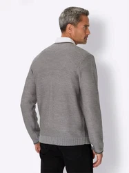 Sieh an! Strickjacke Hellgrau/Grau