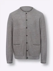 Sieh an! Strickjacke Hellgrau/Grau