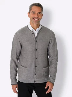 Sieh an! Strickjacke Hellgrau/Grau