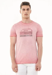 ORGANICATION T-Shirt Men's Garment Dyed Printed T-shirt Desert Rose