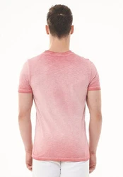 ORGANICATION T-Shirt Men's Garment Dyed Printed T-shirt Desert Rose